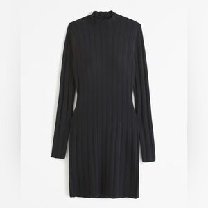 Abercrombie and Fitch Long-Sleeve Mockneck Mini Sweater Dress XL Petite Black